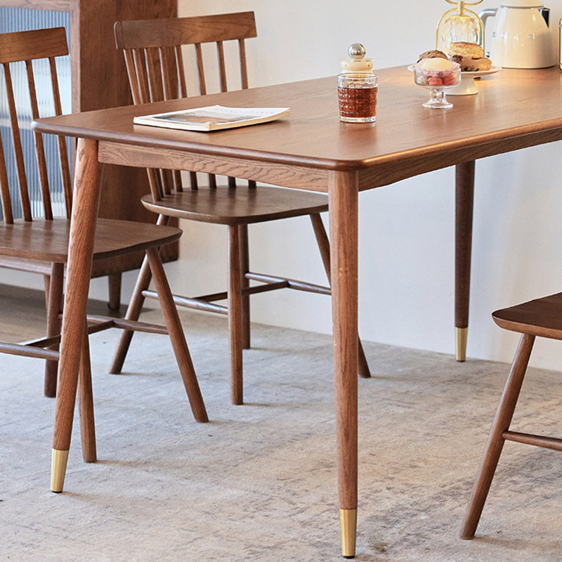 Marteeka Oak Solid Wood Dining Table, 31.49" W x 70.86" L