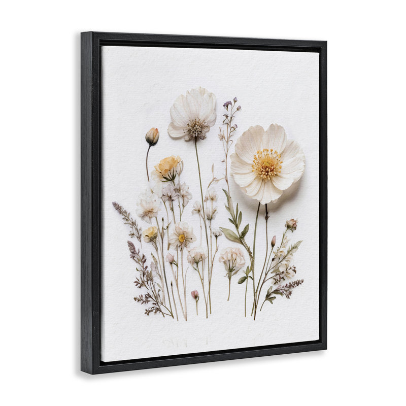 Cadre flottant « Pressed Bathroom Botanicals », H 31 po x l 25 po, Cadre flottant noir de jais