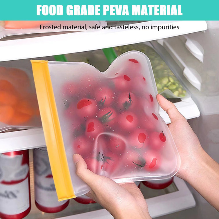 Prep & Savour Reusable Food Storage Bags - 10 Pack Flat Freezer