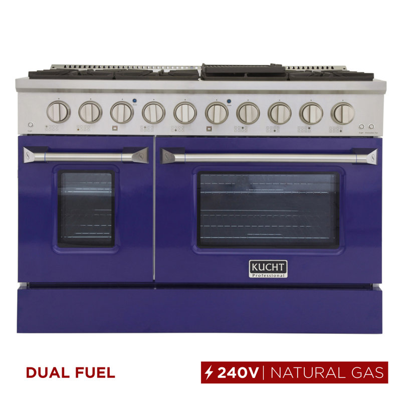 Kucht 48'' W Dual Fuel Range, Blue, Natural Gas
