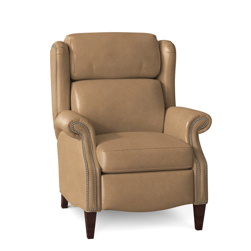 Miller Recliner, Aline Fumo Genuine Leather, Mahogany, Pewter
