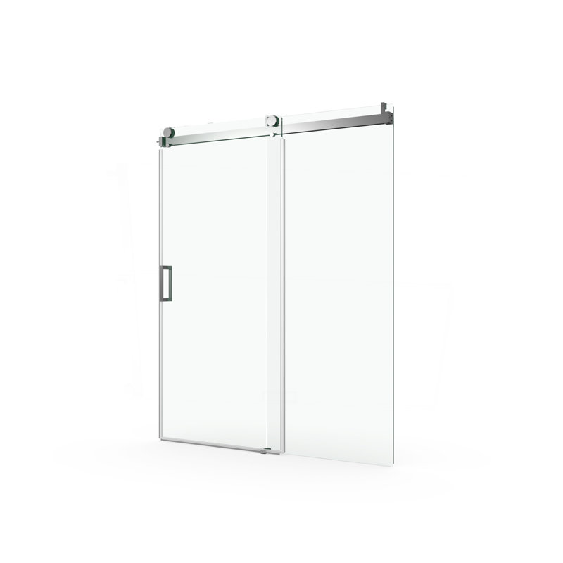 Porte de douche coulissante simple sans cadre à fermeture en douceur de 56 à 60 po x H 76 po