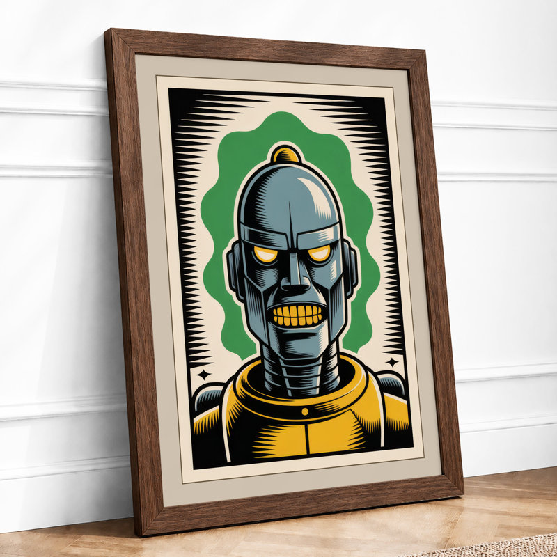 Robot Skull Ascendant Industrial - Print, Walnut, A4 - 29.7 x 21.0 cm