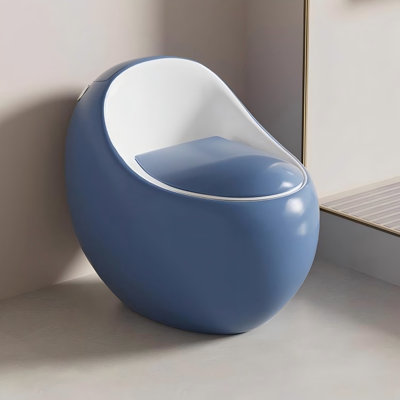 12" Rough-In Blue Household Siphonic Odor-resistant Toilet for Bathroom