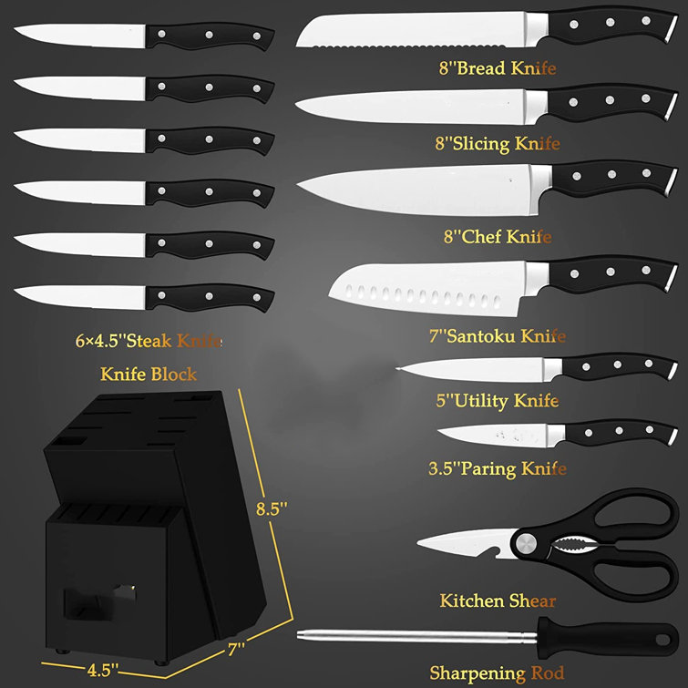 Melissa 15 Piece Stainless Steel Knife Block Set