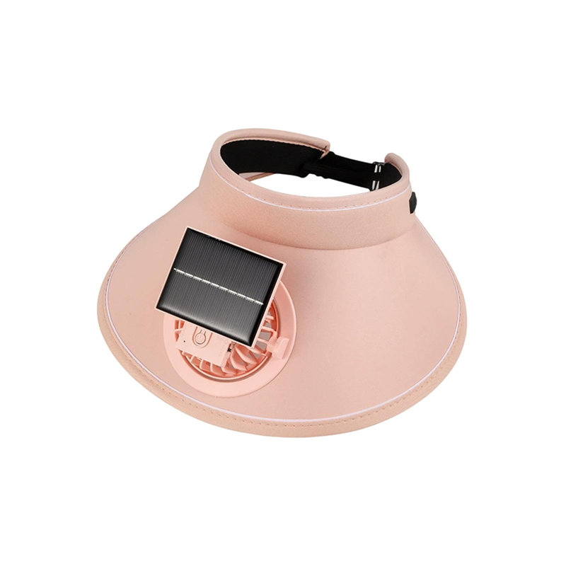 Chapeau de ventilateur à protection solaire et de refroidissement solaire à 3 vitesses réglable, Pink