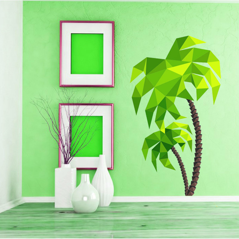 Adhésif décoratif polygonale Palm, H 45 po x L 74 po