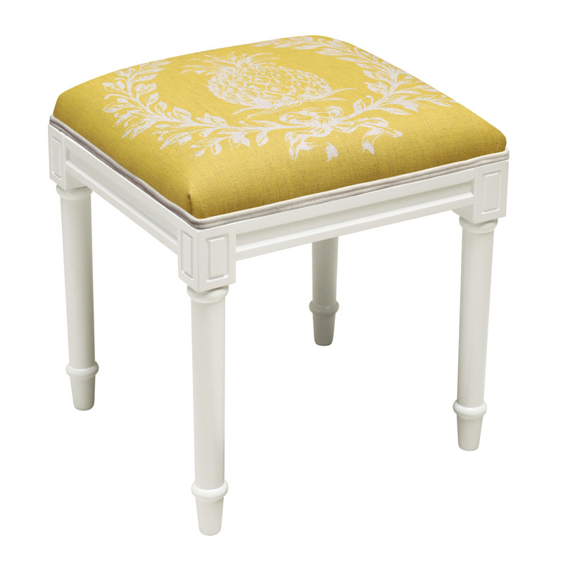 Tabouret de meuble-lavabo en bois massif Huntwood, Moutarde