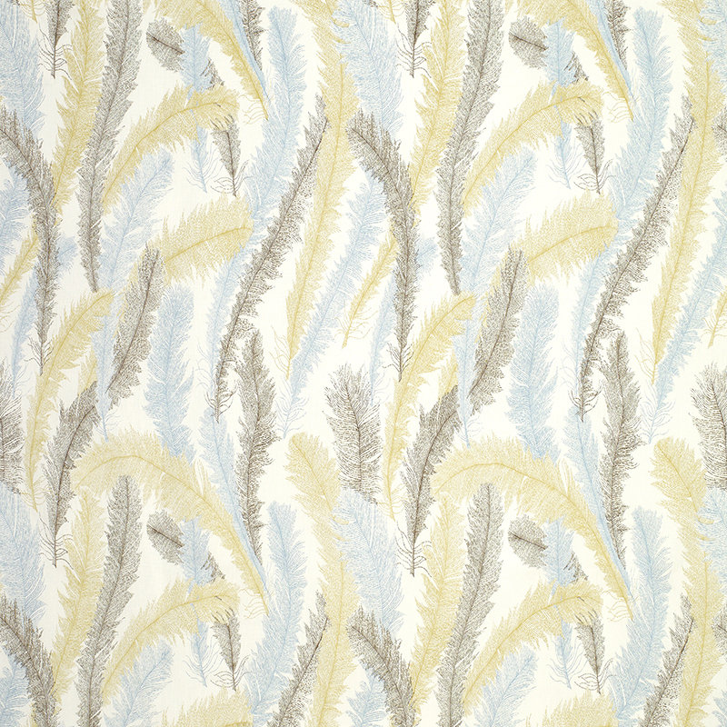 Tissu en lin Whimsy Garden Plumes, Driftwood