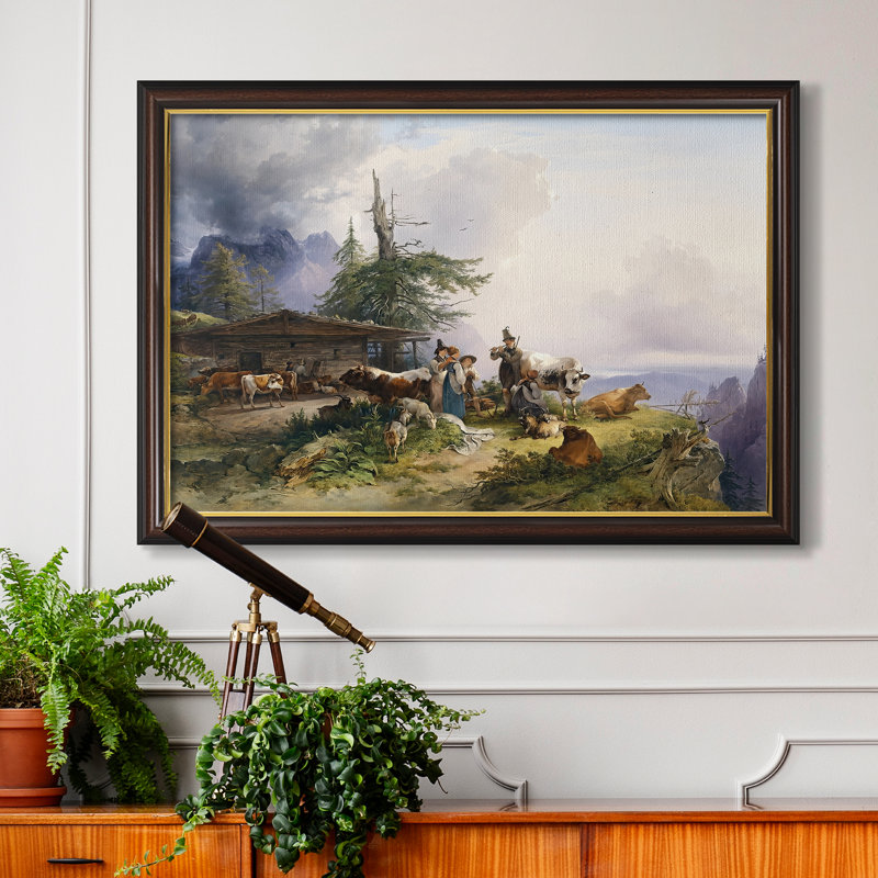 «An Alpine Farm on the Untersberg», 1835 - Frederick Gauermann - Toile encadrée sur mesure, 24x34 INNER SIZE, Framed Canvas