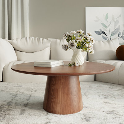 Solid Wood Round/Oval Coffee Table Center Cocktail Table Side Table Mid-Century Modern For Living Room & Home Decor