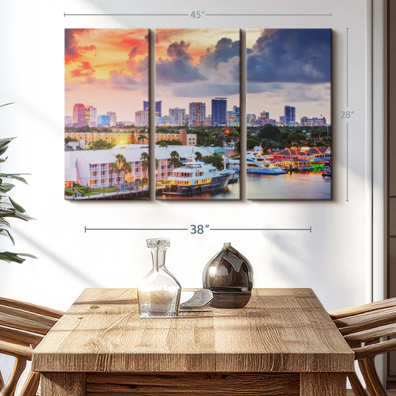 «Fort Lauderdale In Florida» sur toile, H 28 po x l 45 po x P 1,25 po