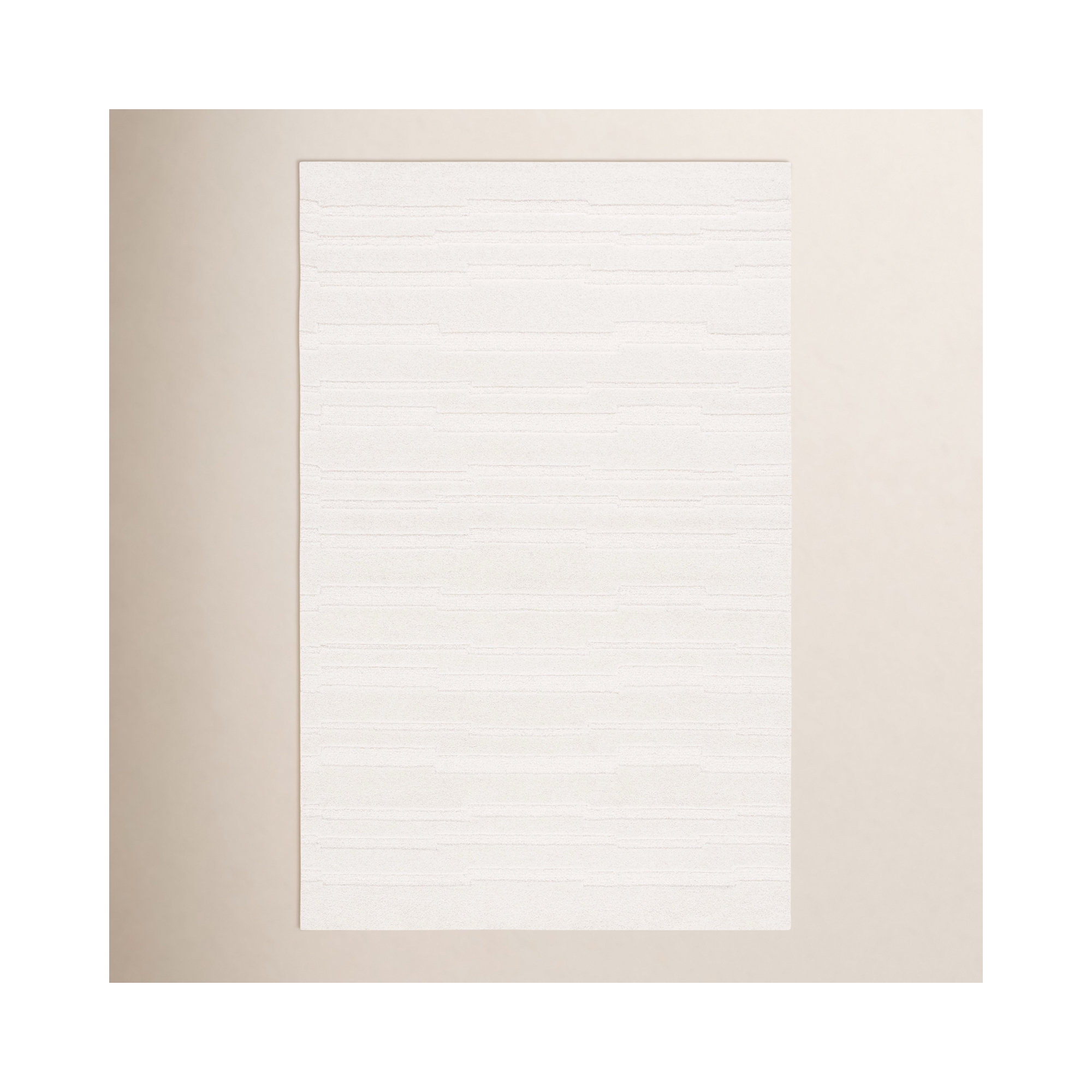 Elona Hand Tufted Wool/Cotton Area Rug in Ivory, Rectangle 6' x 9'