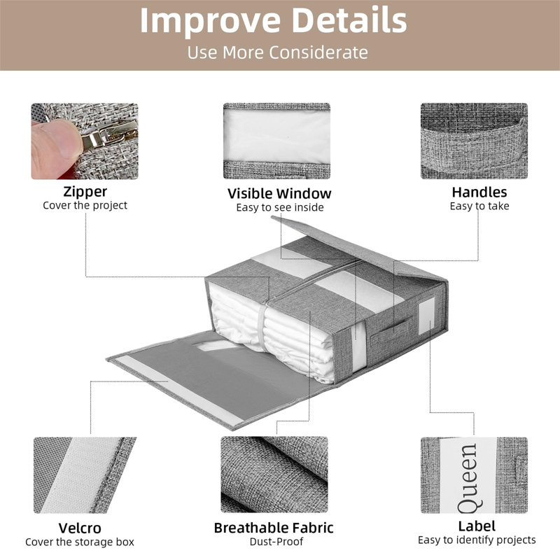 Brayden Studio Fabric Underbed Storage