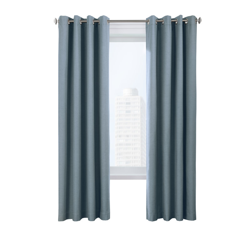 Kirsta Solid Max Blackout Thermal Grommet Curtain Panels, Blue