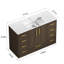 Meuble-lavabo 48 po. Armoire de rangement abondante - 2 portes à fermeture douce et 9 tiroirs-247328552