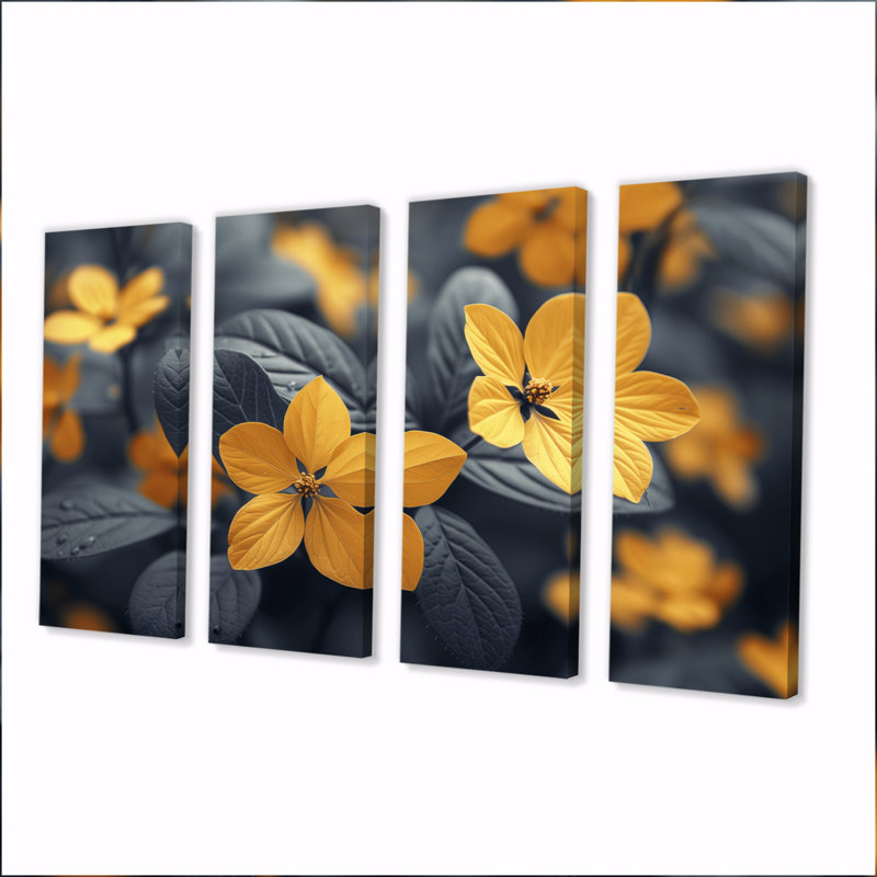 Fleur de cerisier jaune et jaune, H 28 po x l 48 po