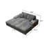 Canapé convertible combiné, tissu velours côtelé, canapé-lit moelleux moderne, fauteuil double salon surdimensionné combiné, gris foncé
