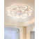 Acea 34.6" White Flower Ceiling Fan With Dimmable Light Modern LED Flush Mount Ceiling Fan Light Remote