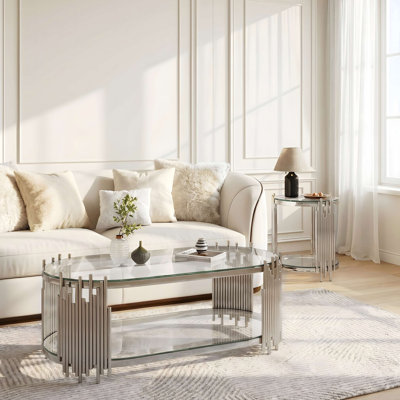 Ensemble de tables basses et tables d'appoint Modern Luxury Modern, tables gigognes 2 pièces