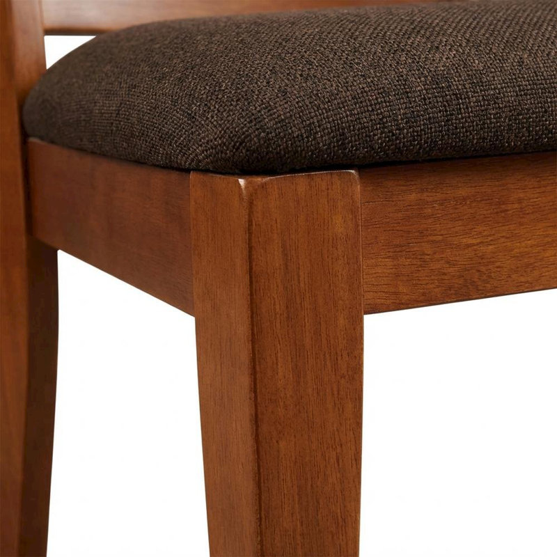 Slat Back Dining Chairs Set Of 4, Fabric Seats, Solid Wood Frame, Linen Upholstery, Stylish Legs, Durable Hardwood, Easy To Clean