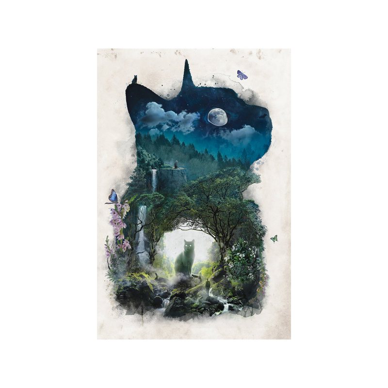 The Realm Of Cats by Barrett Biggers - Print on Canvas, 152.5 cm H x 101.5 cm W x 3.175 cm D, No Frame