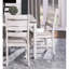 Assortiment de salle à manger 5 pièces - Table rectangulaire en bois et 4 chaises en tissu d'ameublement gris / blanc / brun