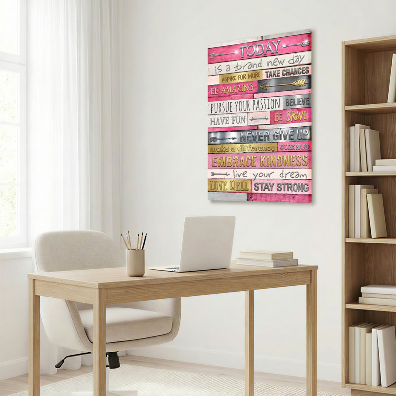 Citations inspirantes, art sur toile tendue sur toile, messages de motivation et de messages positifs pour le bureau à domicile ou la chambre à coucher