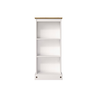 St Blazey Low Narrow 3 Shelf Bookcase, Corona Design