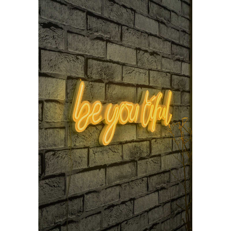 Bande de néon flexible à DEL, étanche IP67, 12 V, 375 cm (148,0 po) | Gabarit en mousse de PVC, système de suspension murale intégré, jaune | 8 W-10 W / mètre, parfait pour la décoration intérieure et les fêtes, installation facile