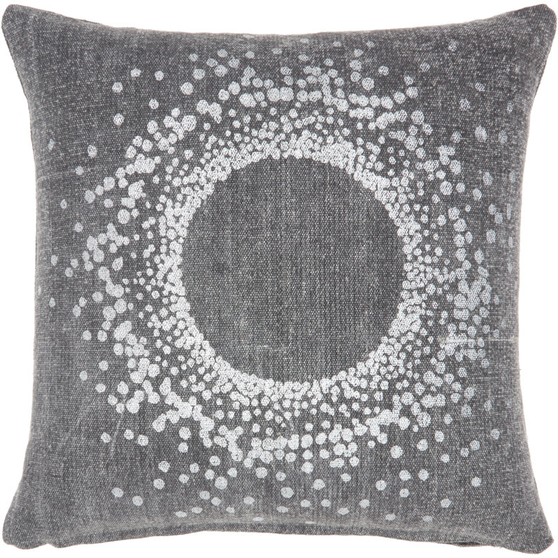 Housse et insert de coussin carré en coton, Anthracite