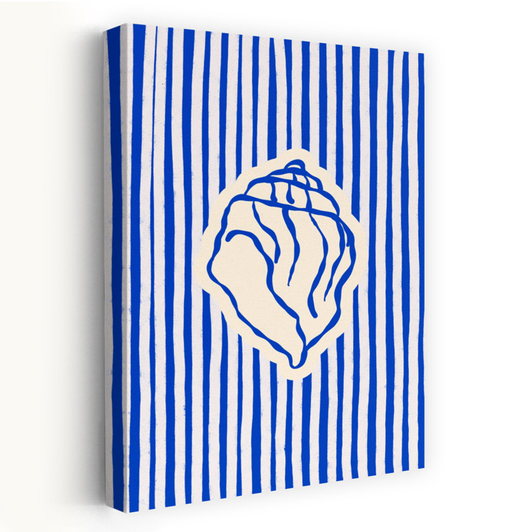 Coastal Seashell Stripes Abstract Modern Coastal Wall Art Print