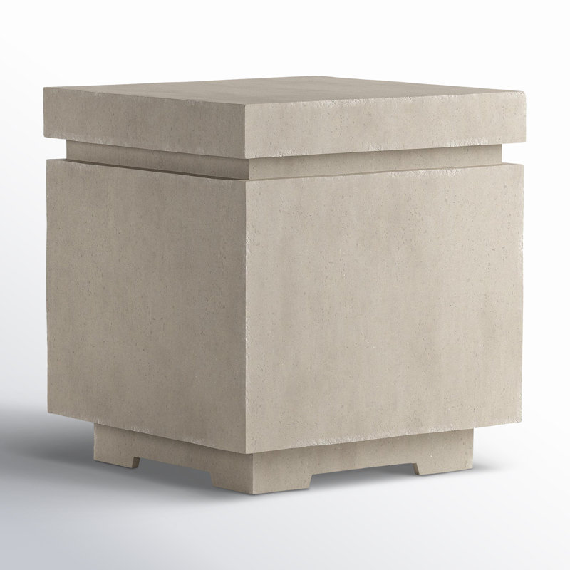 Posen 21.5" H x 20" W Concrete Propane Outdoor Fire Pit Table, Natural Concrete