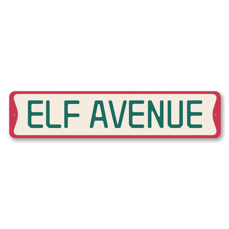 Plaque en aluminium Elf Avenue, H 6 po x l 24 po x P 0,06 po