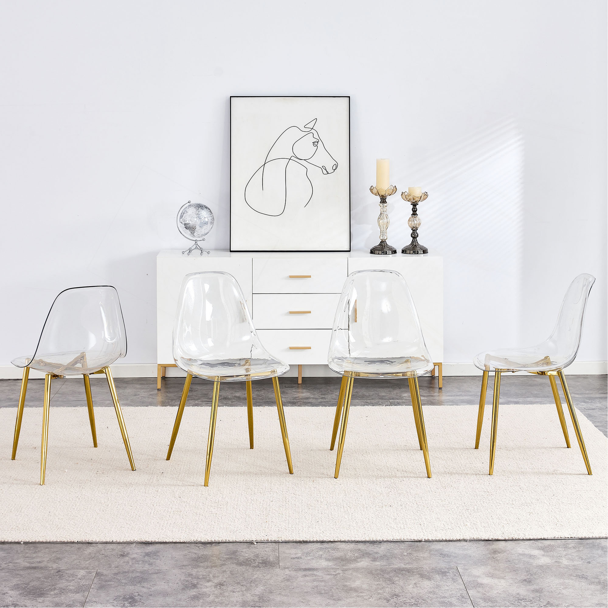 Simplistic Chair Transparent Wrought Studio™ Modern Simple Transparent Dining Chair Plastic Chair ...