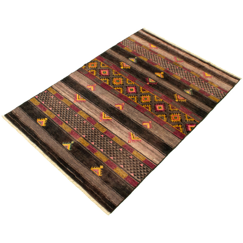 Tapis unique brun clair en laine nouée à la main nouvel âge de 6 pi 3 po x 8 pi 10 po