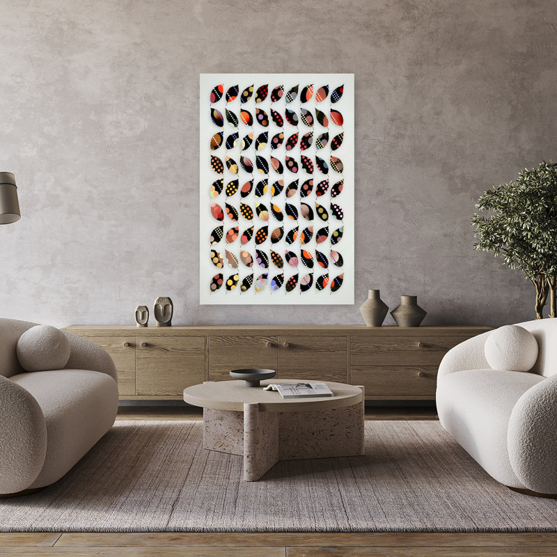 Art contemporain contemporain à motif géométrique audacieux, H 48 po x l 32 po
