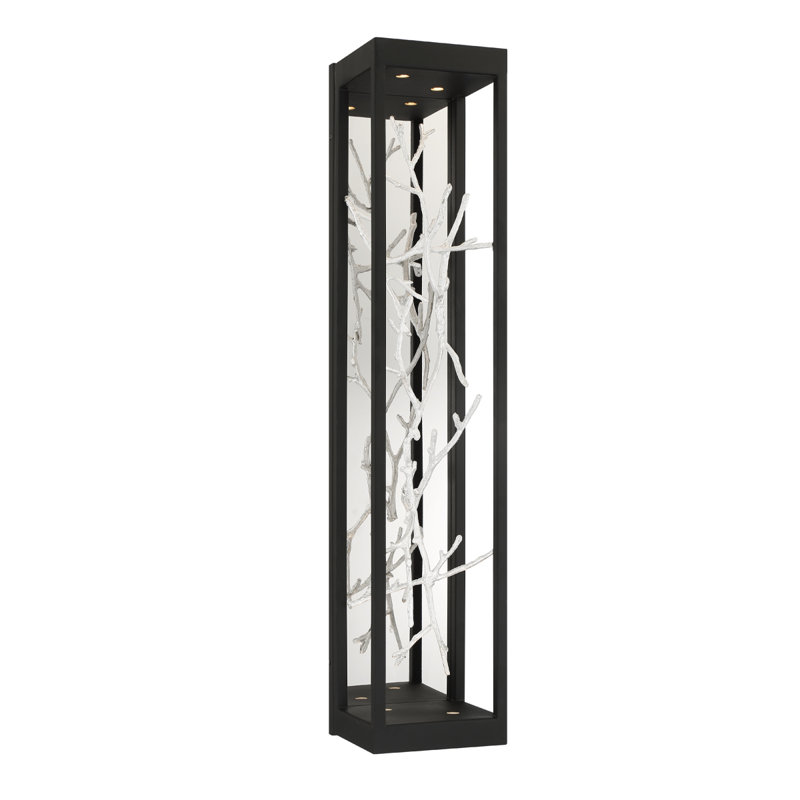 Aerie LED Flush Mounted Sconce, Black/Silver