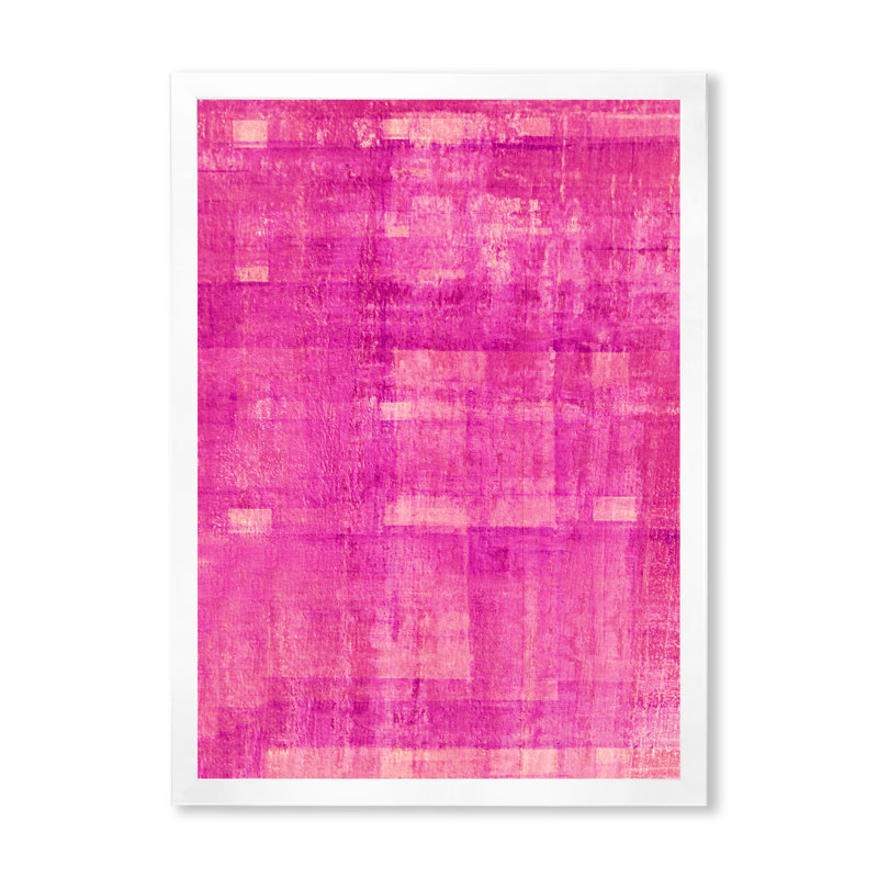 «Pink Abstract Art», peinture d'art moderne et contemporaine sur toile IV, H 20 po x l 12 po x P 1 po, Cadre photo blanc