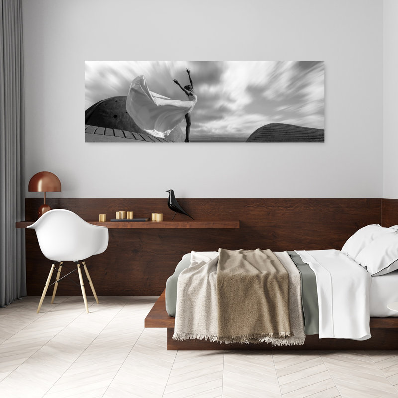 «Freedom In Motion», art dramatique élégant, paysage moderne, H 20 po x l 60 po
