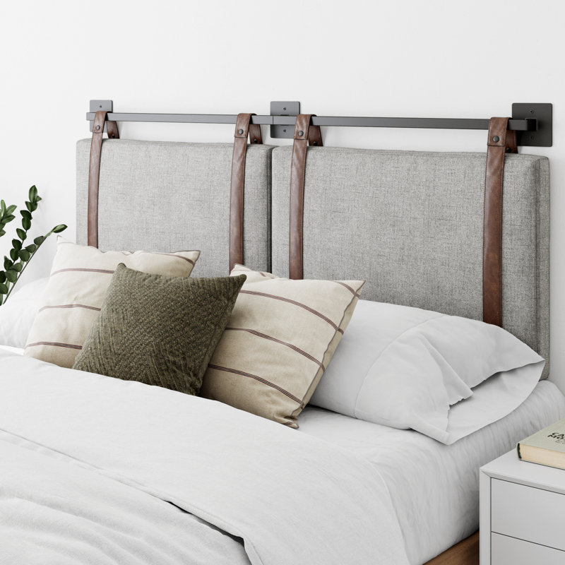 Kroeker Upholstered Headboard, Queen, Light Gray
