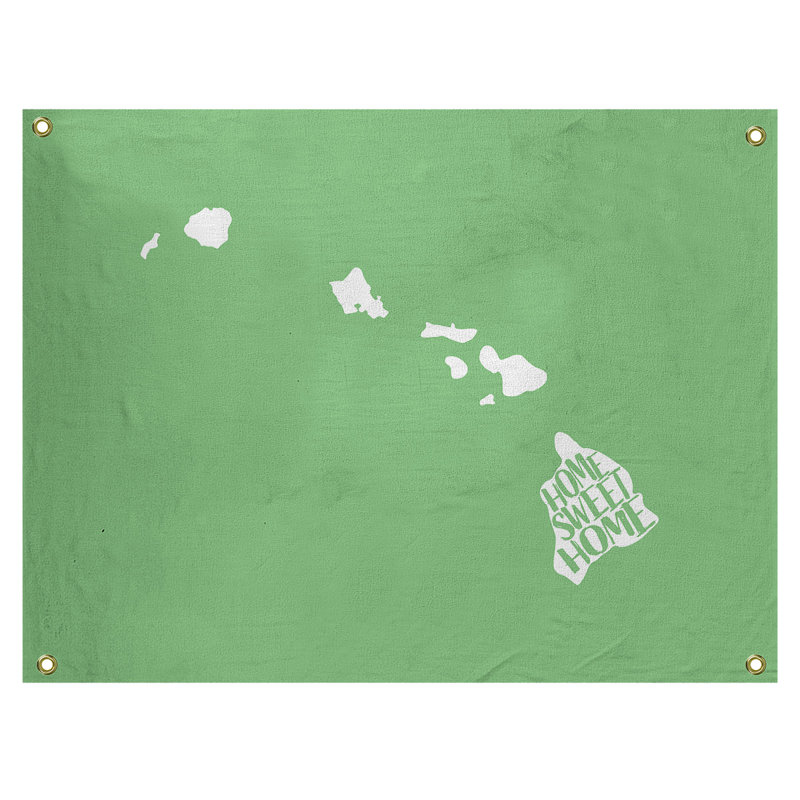 Tapisserie murale à la maison en hawaii doux, H 59 po x l 80 po, Vert