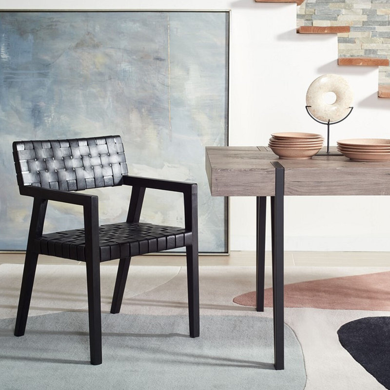 Radbroke 18'' H Solid Wood Armchair, Black
