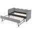 Canapé-lit convertible 3 en 1 avec couchette simple et poches de rangement sur le côté, idéal pour les espaces multiples et les espaces restreints-133238169