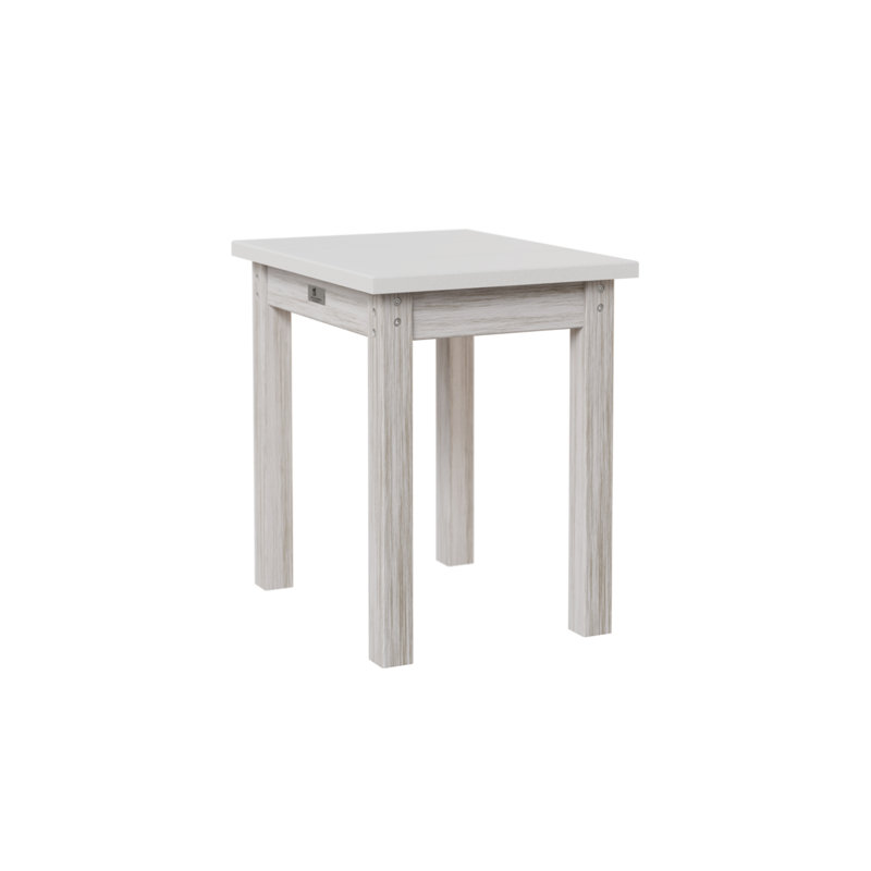 Outdoor Rectangle Side Table, White, Seashell