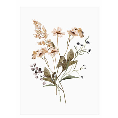 «Floral Watercolor Flowers Farmhouse», reproduction d'art non encadrée
