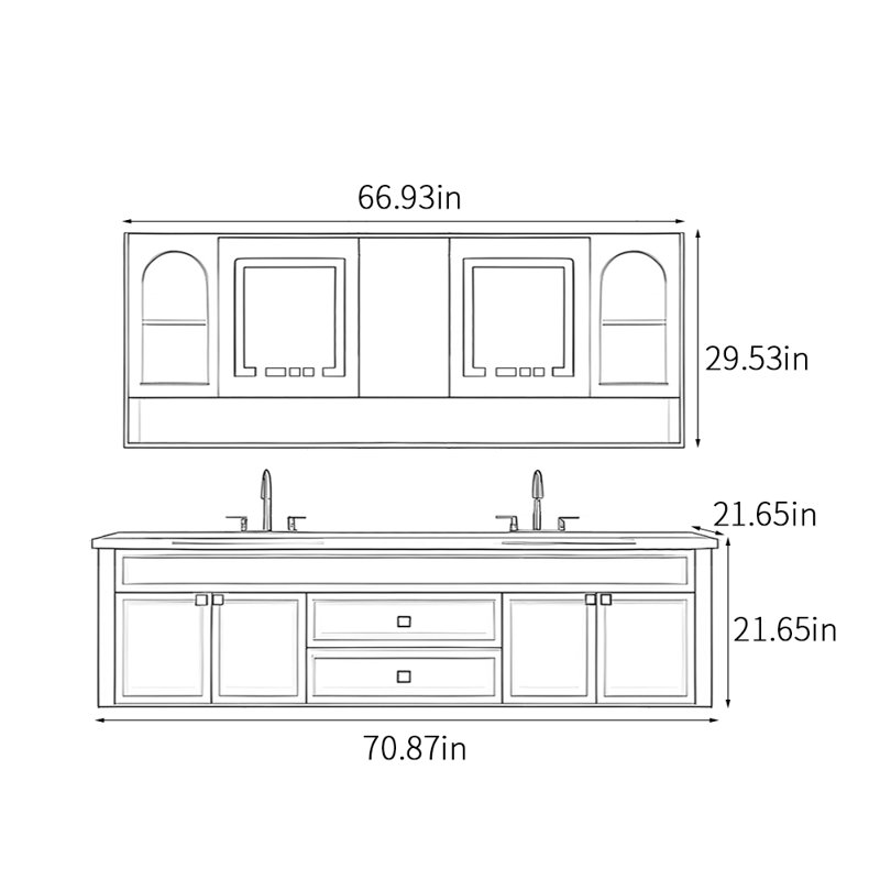 Bosse, 21.65" H x 70.87" W x 21.65" D