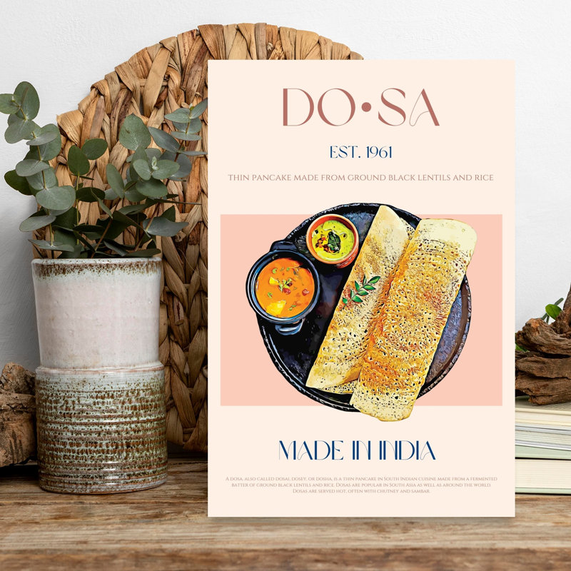 «South Indian Dosa Platter», art mural traditionnel, H 18 po x l 12 po