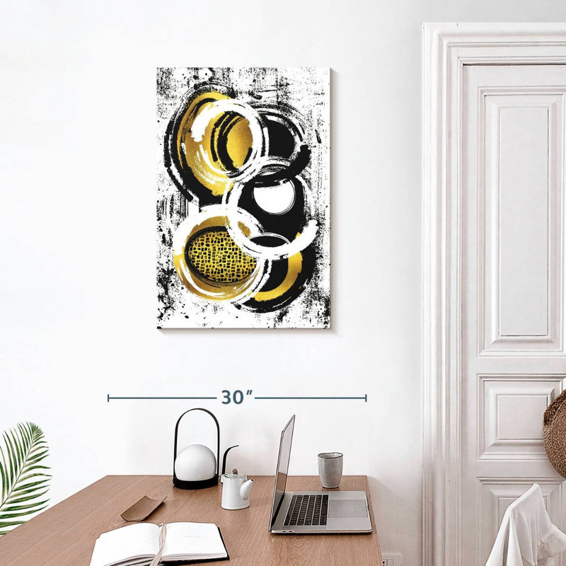 Avery Gold Abstract Painting I, 30" H x 20" W