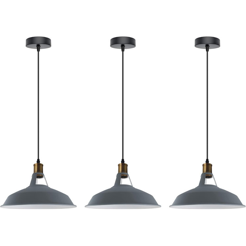 3 - Light Bowl Pendant, Gray